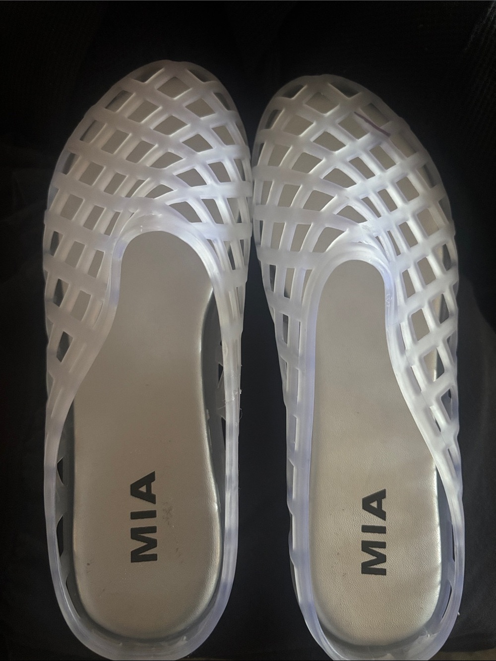 MIA Transparent Jelly Lattice Slip-On Flats
